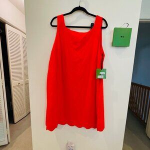 Scalloped Mini Shift Dress - kate spade New York Red, sleeveless, various sizes